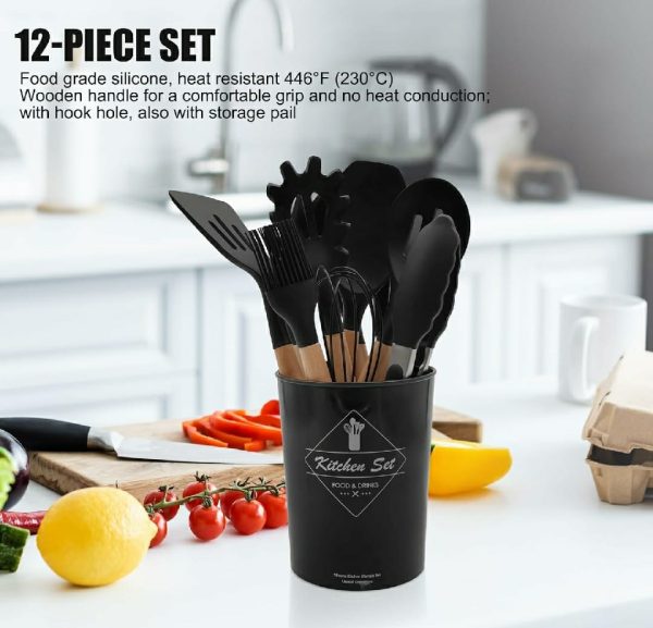 12 Pcs Silicone Cooking Utensils Kitchen Set